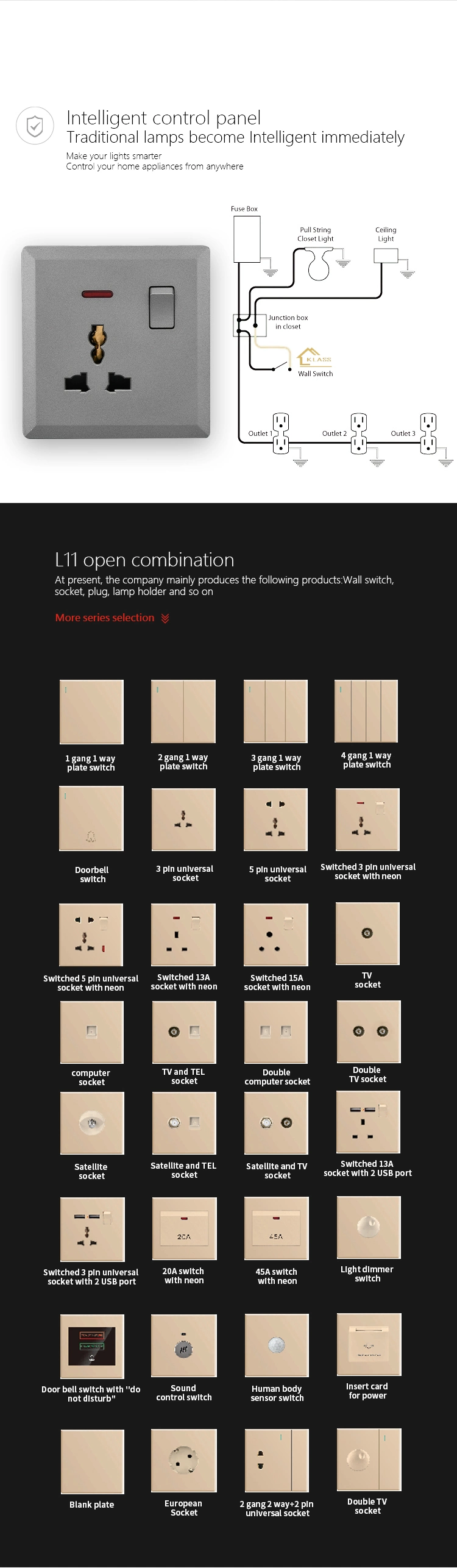 Fifty Shades of Grey Square Type 1 Gang 2 Gang 1 Way 2 Way Light Switch Sockets From Switch Socket Manufacturer