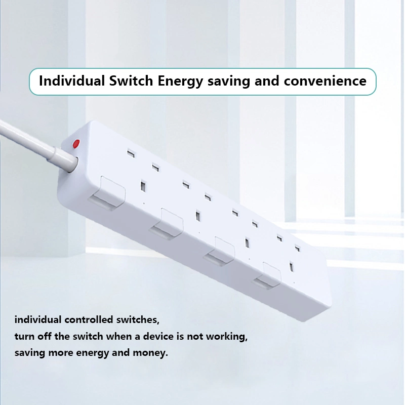 UK Standard 4 Outlet 3USB Extension Lead UK Plug Socket