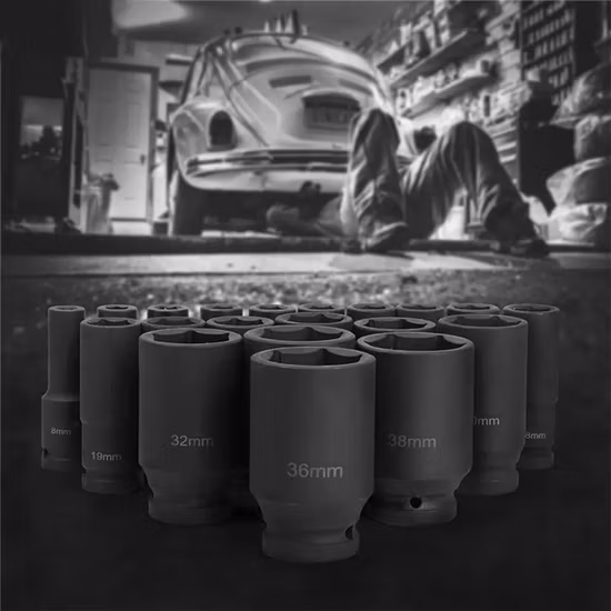 CRV 材質車修理ツール用 6 点ナット付き 85mm インパクトレンチ (18108501)